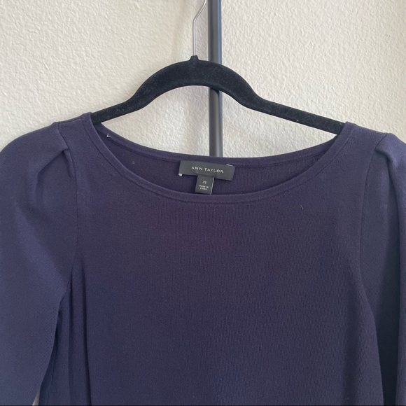 BUNDLE of three Ann Taylor and Banana Republic navy blouses - Picture 5 of 7